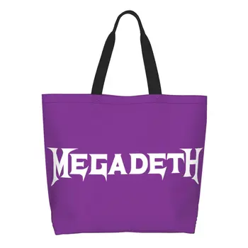 Heavy Metal Rock Megadeths Tlač Nakupovanie Tašky Zábavné Vytlačiť Plátno Shopper Ramenný Tote Taška Veľká Kapacita Odolné Kabelka