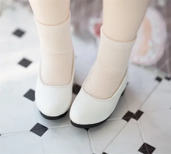 BJD bábika topánky pre 1/41/3 MSD veľkosť módy nové jednoduché špicaté topánky slip-on lenivý topánky mužov a žien čierny a biely prášok
