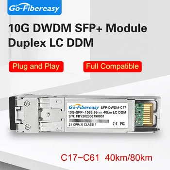 DWDM 10G SFP Modul Vysielača 40km do 80km C21~C60 DDM Duplex LC Optický Modul Pre Huawei,Cisco,Mikrotik Optické Prepínanie