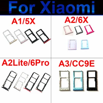 Zásuvku na Kartu Sim, Pre Xiao Mi A1 A2 A3 5X 6X CC9E/A2 Lite/Redmi 6 Pro SIM Micro Čítačku SD Karty zásuvkové Adaptéry Držiteľ Opravy Dielov