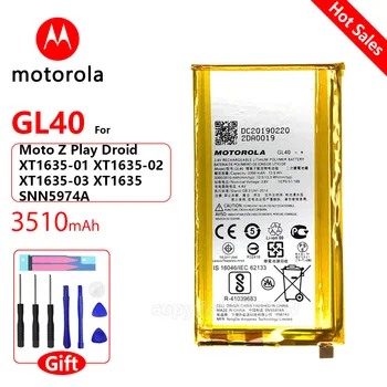 Pôvodné Nová Motorola GL40 3510mAh Pre Motorola Moto Z Hrať ZPlay Droid XT1635-01 XT1635-02 XT1635-03 XT1635 SNN5974A Bateria