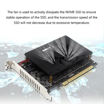 4 M. 2 NVMe SSD PCIe X16 Adaptéra PCI pre Express X16, 4 Porty pre M. 2 Adaptér Karta Podporuje pre RAID PCI