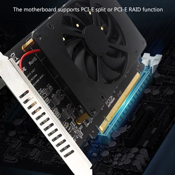 4 M. 2 NVMe SSD PCIe X16 Adaptéra PCI pre Express X16, 4 Porty pre M. 2 Adaptér Karta Podporuje pre RAID PCI