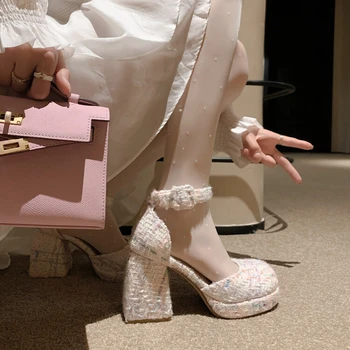 Marie Janes Ženy, Vysoké Podpätky, Topánky Platformy Robustný Sexy Obuv Jeseň Nové Dizajnér Značky Lolita Plytké Čerpadlá Mujer Zapatos