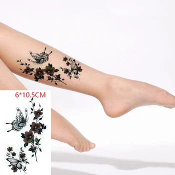 Nepremokavé Dočasné Tetovanie Nálepky Ruže Kvet, Motýľ Sexy Body Art Flash Tetovanie Falošné Tetovanie pre Ženy Muži