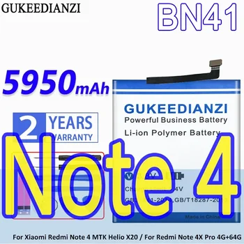 GUKEEDIANZI Batérie BN41 5950mAh pre Xiao Redmi Poznámka 4/4X Pro 4G + 64 G MTK Heliograf X20