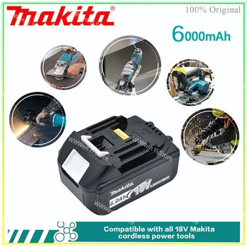 Makita 100% Originálne 18V 6.0 Ah S LED Lítium-iónová Výmena BL1850 BL1860B BL1860 Makita Nabíjateľná náradie Batérie