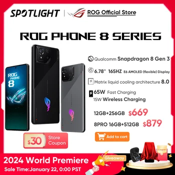 2024 Svetová Premiéra ASUS ROG Phone 8 Snapdragon 8 Gen 3 5G Smartphone 6.78