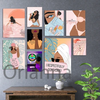 Sexy Čierna Žena Plátno Na Maľovanie Domáce Dekorácie Módne Wall Art Obraz Hd Tlač Nordic Modulárny Plagát Pre Dievča, Spálne, Šatne