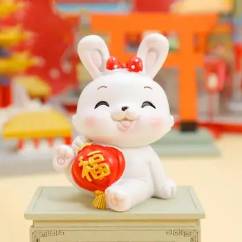 Miniatúrne Králik Údaje Šťastie, malý roztomilý zajačik ozdoby v Roku Králik, zajac auto ploche ozdoby živice údaje