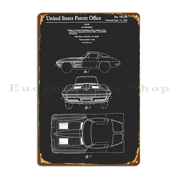 Ročník 1962 Športové Auto Patent Umenie Tlače S Názvom Automobilový Vynašiel Kovové Značky Kino Dekoráciu Železných Plátov Tin Podpísať Plagát
