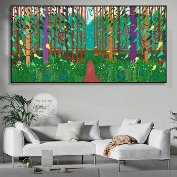 David Hockney Abstraktné Príde Na Jar Stromy Cesta Krajinného Umenia Plagátu Plátno Na Maľovanie Na Stenu Vytlačí Obrázok Obývacia Izba Domova