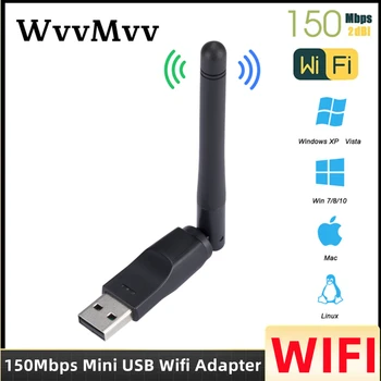150Mbps MT7601 Mini USB Bezdrôtovej Sieťovej Karty Adaptéra WiFi, LAN, Wi-Fi Prijímač Dongle Antény 802.11 b/g/n pre PC Windows notebook