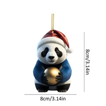 Vianočné Prívesok Akryl Panda Vianočný Strom Ornament Pre Domáce Navidad Vianočný Strom Visí Ozdoby Nový Rok Party Darčeky 1PC