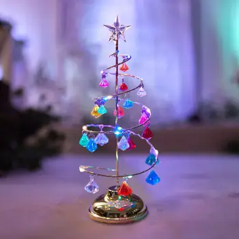 Vianočný Stromček Svetlo s Kovovým Stojanom Akryl Gule s Hviezdičkový Vňaťou Vianočný Stromček Lampa na Stôl Spálňa Svadobné Party Vianoce