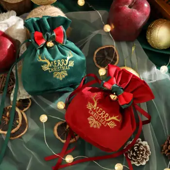 2023 Vianočné Apple Balení Taška Velvet Zväzok držiak na štedrý deň Ovocie, Darček Zamatovou Látkou Skladovacie Puzdro