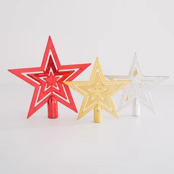 Vianočný Stromček Top Star elektrolyticky pokrývajú Plastové Päť-špicaté Hviezdy Vianočný Stromček, Dekorácie, Doplnky DIY Garland Vianočné Hviezdy