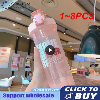 1~8PCS Šport Šejkra Fľaše 800ML Veľkú Kapacitu S Slamy Šejkra Fľaše Proteínový Prášok Milkshake Pohár Vonkajšie Prenosné Plastové