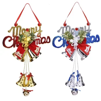 Vianočné Zvony Prívesok Anglický List Bowknot Víla XmasTree Dekorácie Dovolenku Stranou Nový Rok Závesné Dekorácie