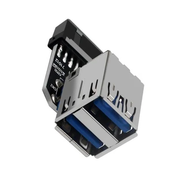 2X 20kolíkový Na Dual USB3.0 Adaptér Connverter Ploche Doska 19 Pin/20P Hlavičke 2 Porty USB A Konektor Samica,PH21