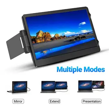 11.6 Palce EM116 Hra Monitor Jemné Obraz kompatibilný s HDMI USB-C 1 366 x 768 TN, Počítačové Hry Monitor pre Notebook, Prenosné