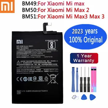 2023 Rokov 100% Originálne Náhradné Batérie Pre BM51 Xiao Mi Max 3 Max3 / BM50 Mi Max 2 Max2 / BM49 Mi Max Telefón Batérie