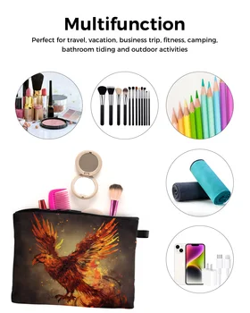 Vták Plameň Pierko Make-Up Taška Puzdro Travel Essentials Lady Ženy, Kozmetické Tašky Wc Organizátor Deti Skladovanie Peračník