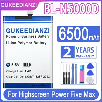 GUKEEDIANZI 6500mAh BL-N5000D Náhradnú Batériu Mobilného Telefónu Pre Highscreen Moc Päť Max Batérie + Bezplatné Nástroje