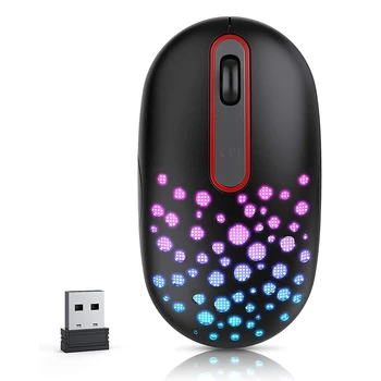 Nabíjateľná Wireless Mouse 7 Farieb LED Podsvietený Myši Ziskové Tenký Mini 2.4 g Usb Roztomilé Myši, pre Office Počítač, Notebook