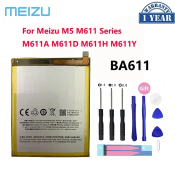 Nový, Originálny BA611 3070mAh Batérie Pre Meizu M5 M 5 M611 Série M611A M611D M611H M611Y Mobilného Telefónu, Batérie Bateria