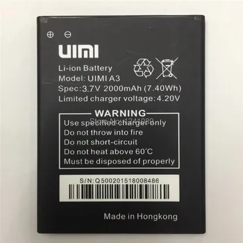 Mobilný telefón batéria pre UIMI A3 batérie 2000mAh Vysokou kapacitou Dlhý pohotovostný čas Mobilné Príslušenstvo pre UIMI A3 batérie