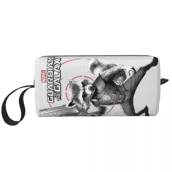 Strážcovia Galaxy Veľké make-up Taška na Zips Puzdro Cestovné Kozmetické Tašky, Rakety Mýval Zbrane Prenosné Toaletná Taška pre