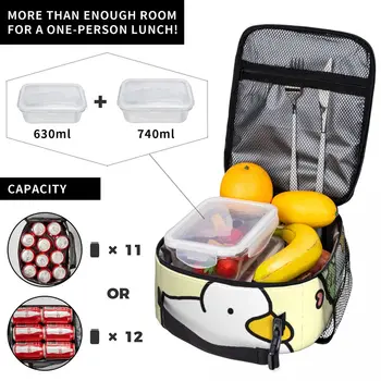 Roztomilé Kačica A Žaba Tepelne Izolované Obed Taška Školy Kawaii Cartoon Prenosné Bento Box Chladič Tepelnej Lunch Box