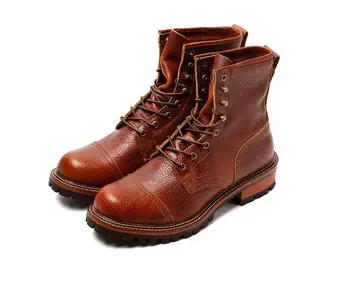 Zimné Vysoký Vrchol Kolo prst púštne topánky ručne vyrábané pravej Kože mužov topánky vonkajšie Retro Martin topánky