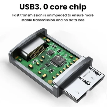 USB C Micro B Adaptér Vysoké Rýchlosti Prenosu Dát, Hliníková Konštrukcia, Typ-c na USB3.0 Micro B Adaptéry Konvertor